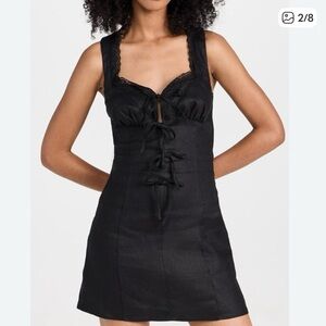 Reformation Black Lace-Up Mini Dress